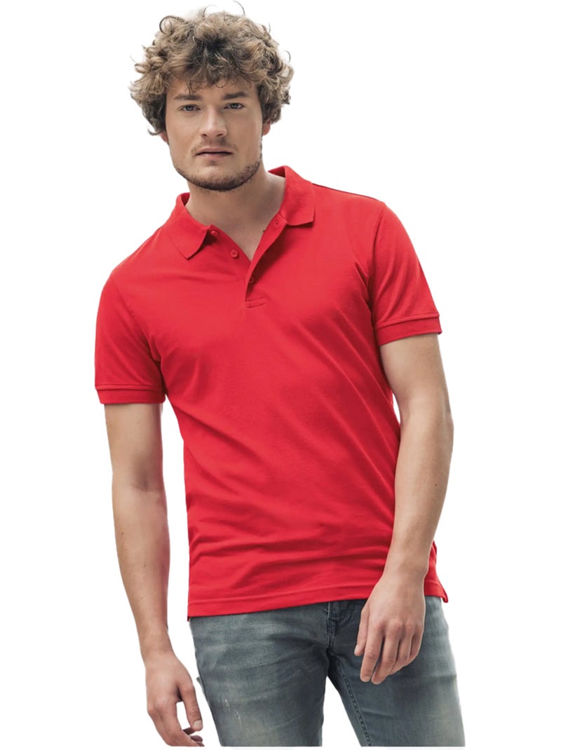 HRM - Polo HEAVY PERFORMANCE Rouge - Kiabi