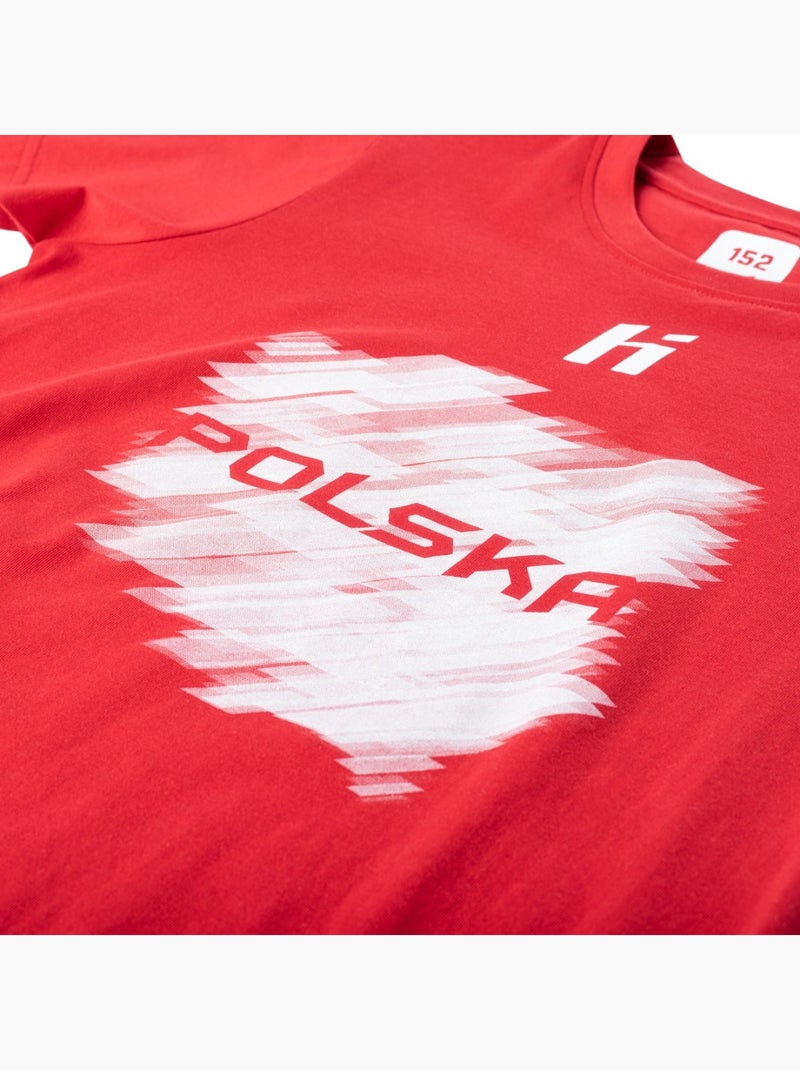 Huari - T-shirt Pologne FAN Blanc Rouge Blanc - Kiabi