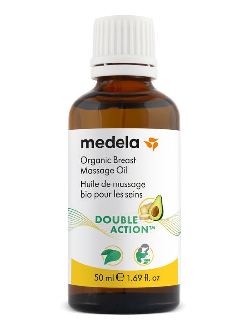 Huile de massage bio pour seins Medela 50ml - Naturelle, soulage douleurs mammaires, nourrissante et - Kiabi