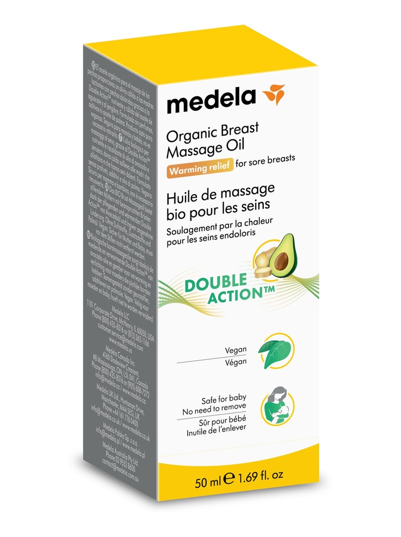 Huile de massage bio pour seins Medela 50ml - Naturelle, soulage douleurs mammaires, nourrissante et Transparent - Kiabi