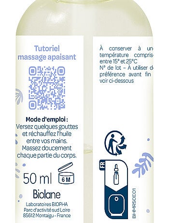Huile de massage relaxante 50ml biolane