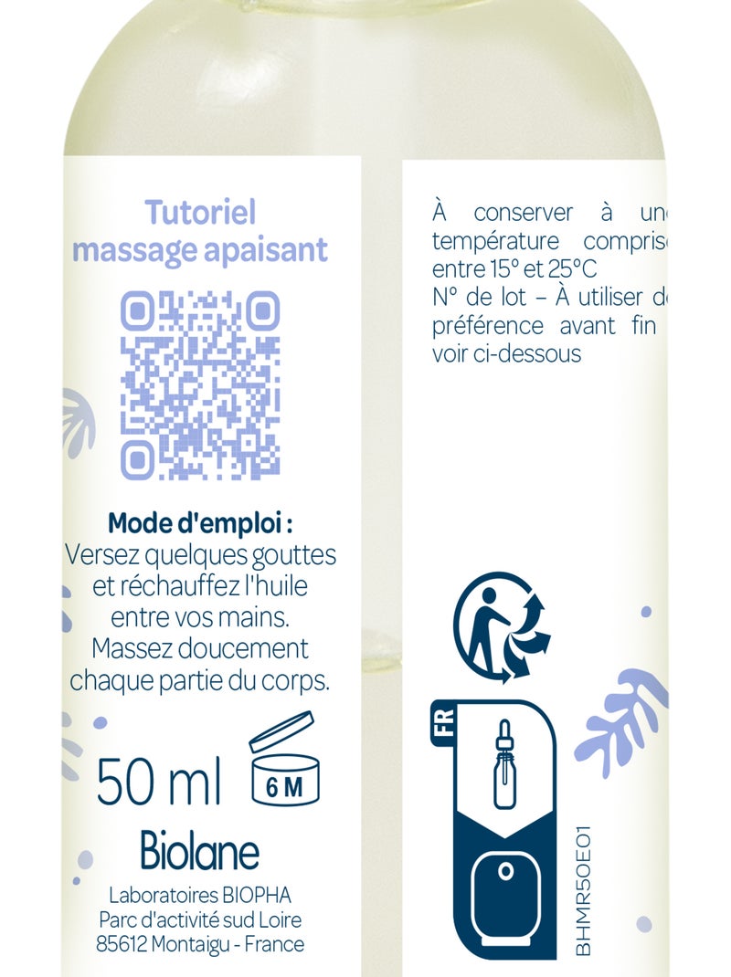 Huile de massage relaxante 50ml biolane Multicolore - Kiabi