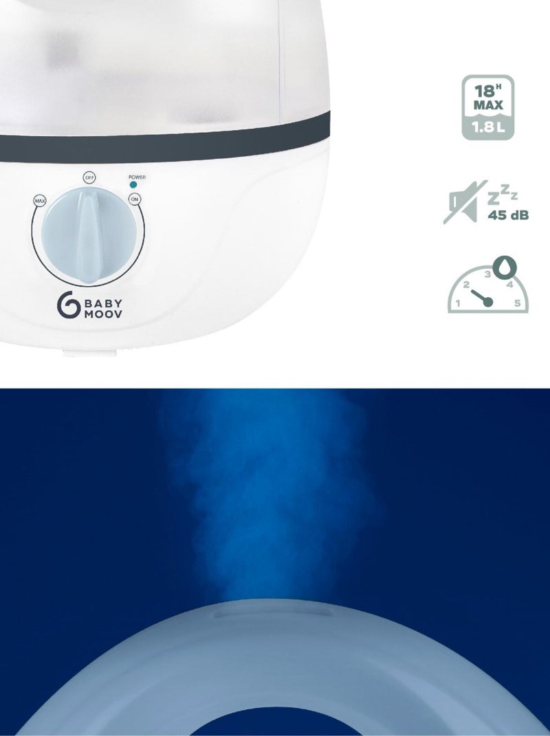 Hygro - Humidificateur d'air chambre bébé - Silencieux - Vapeur froide 'Babymoov' Bleu - Kiabi