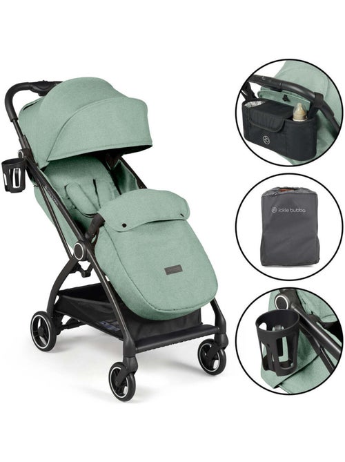 Ickle Bubba Aries Prime Poussette, pliage auto, chauffe-pieds et sac inclus (Vert sauge) - Kiabi