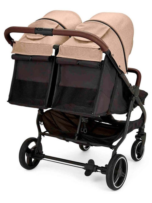 Ickle Bubba Venus Double Poussette, 0-15 kg (3 ans), compacte avec habillage pluie (Biscuit) - Kiabi