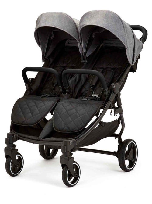 Ickle Bubba Venus Double Poussette, 0-15 kg (3 ans), compacte avec habillage pluie (Gris) - Kiabi