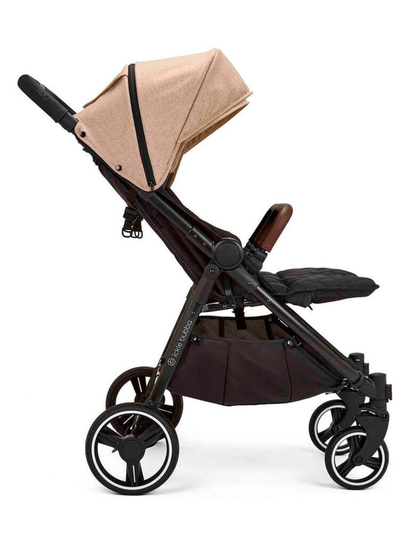 Ickle Bubba Venus Max – Poussette double compacte avec chauffe-pieds et housse de pluie (Biscuit) Beige - Kiabi