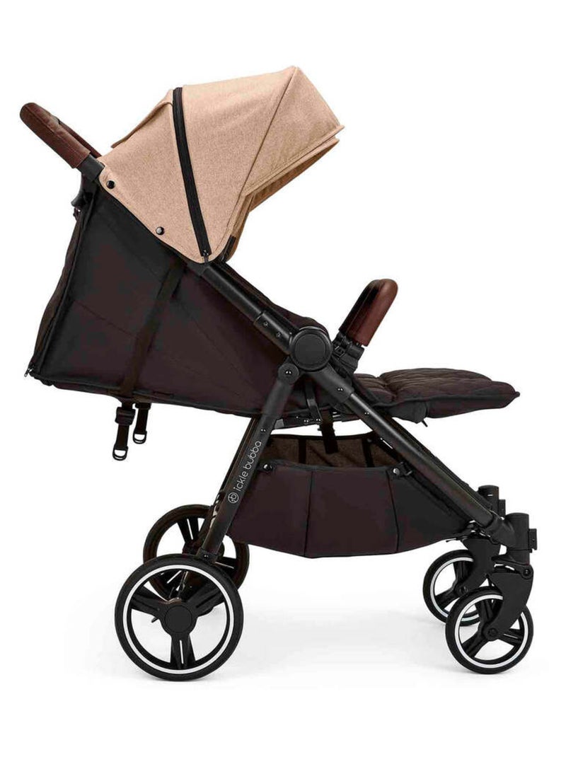 Ickle Bubba Venus Max – Poussette double compacte avec chauffe-pieds et housse de pluie (Biscuit) Beige - Kiabi