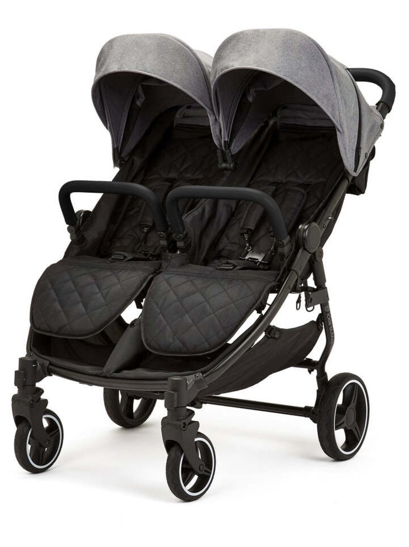 Ickle Bubba Venus Max – Poussette double compacte avec chauffe-pieds et housse de pluie (Gris) Gris - Kiabi