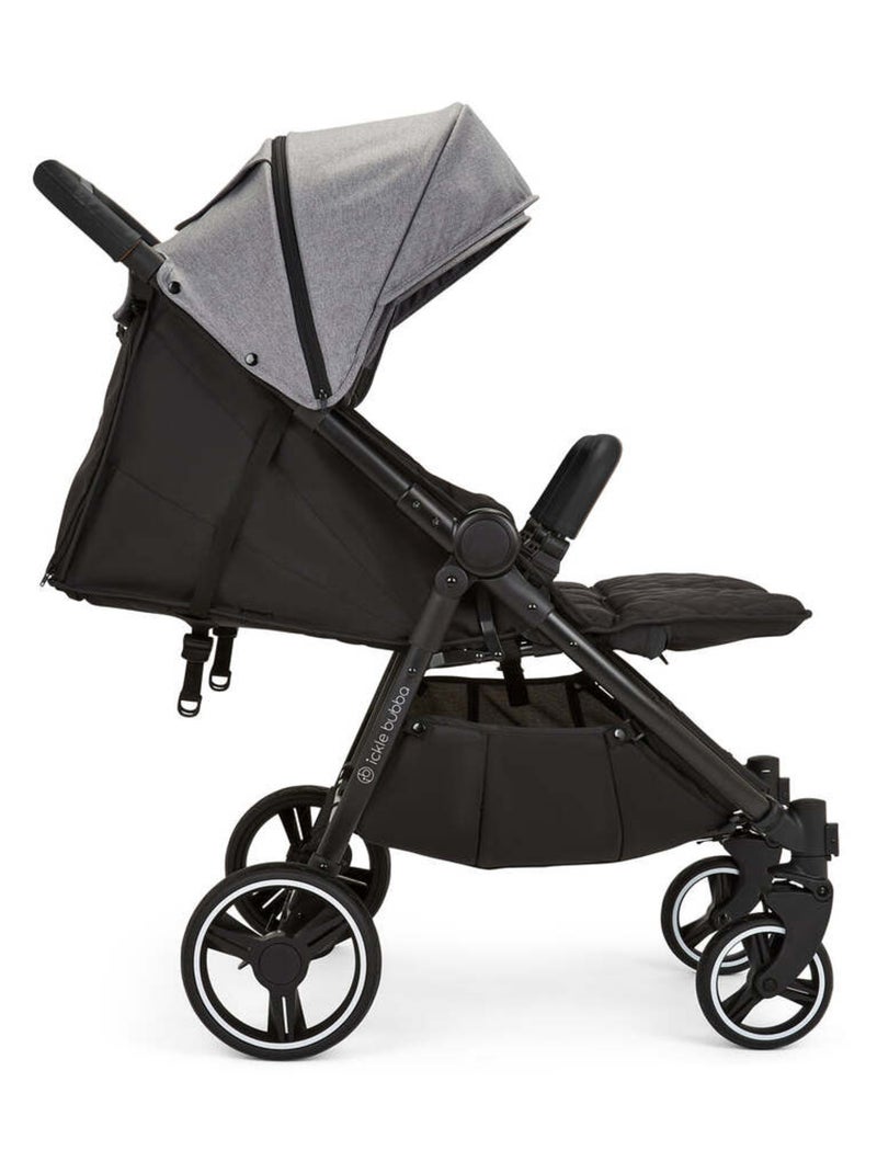 Ickle Bubba Venus Max – Poussette double compacte avec chauffe-pieds et housse de pluie (Gris) Gris - Kiabi