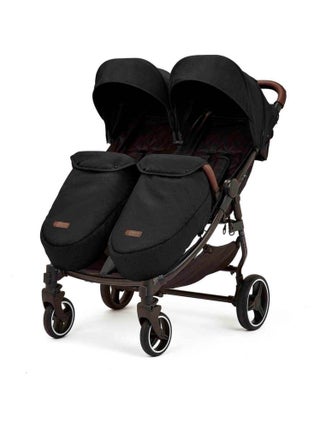 Ickle Bubba Venus Max – Poussette double compacte avec chauffe-pieds et housse de pluie (Noir)
