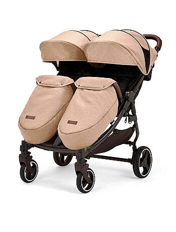 Ickle Bubba Venus Prime – Poussette double légère avec cocon, chauffe-pieds et pluie (Noir)