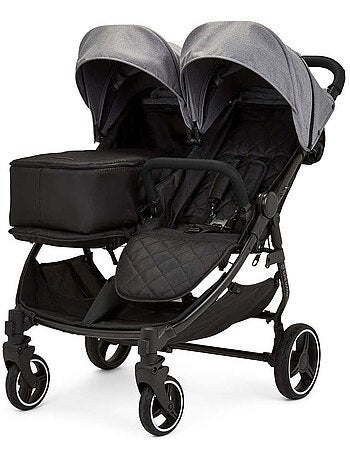 Ickle Bubba Venus Prime – Poussette double légère avec cocon, chauffe-pieds et pluie (Noir)