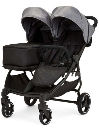 Ickle Bubba Venus Prime – Poussette double légère avec cocon, chauffe-pieds et pluie (Gris)