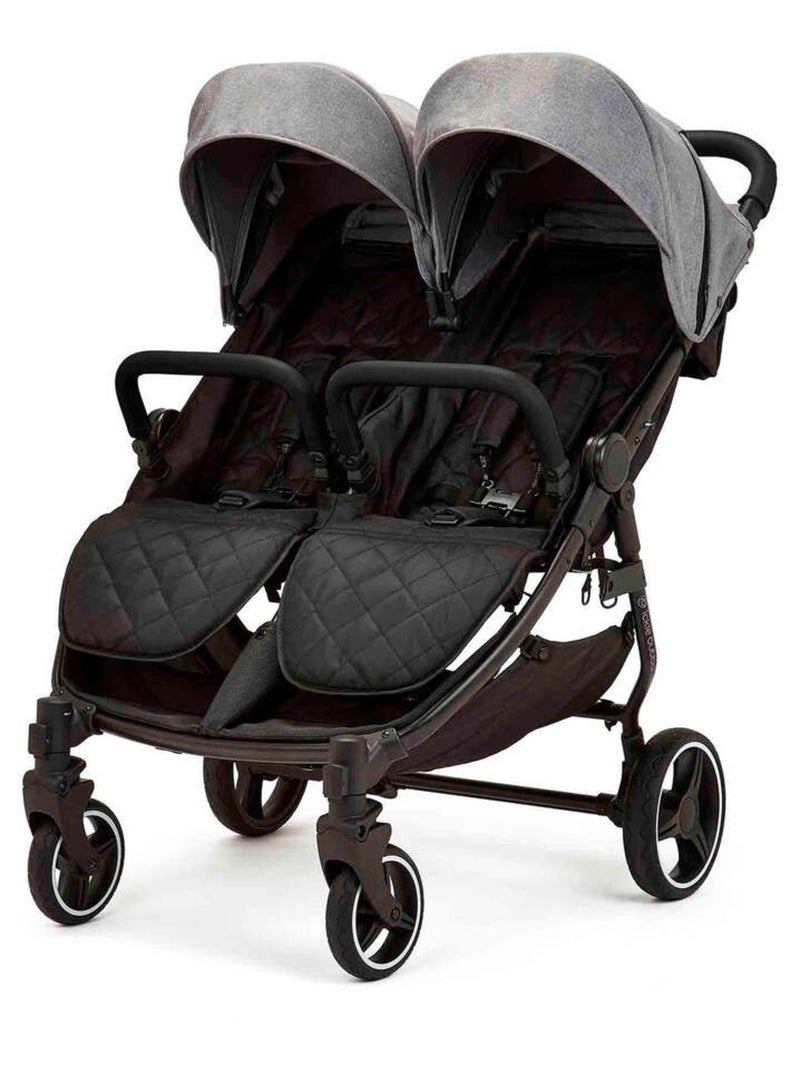 Ickle Bubba Venus Prime – Poussette double légère avec cocon, chauffe-pieds et pluie (Gris) Gris - Kiabi