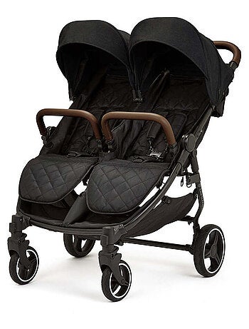 Ickle Bubba Venus Prime – Poussette double légère avec cocon, chauffe-pieds et pluie (Noir)