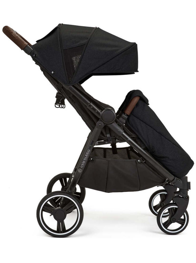 Ickle Bubba Venus Prime – Poussette double légère avec cocon, chauffe-pieds et pluie (Noir) Noir - Kiabi