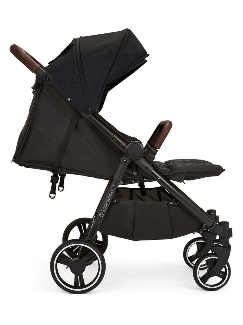 Ickle Bubba Venus Prime – Poussette double légère avec cocon, chauffe-pieds et pluie (Noir) Noir - Kiabi