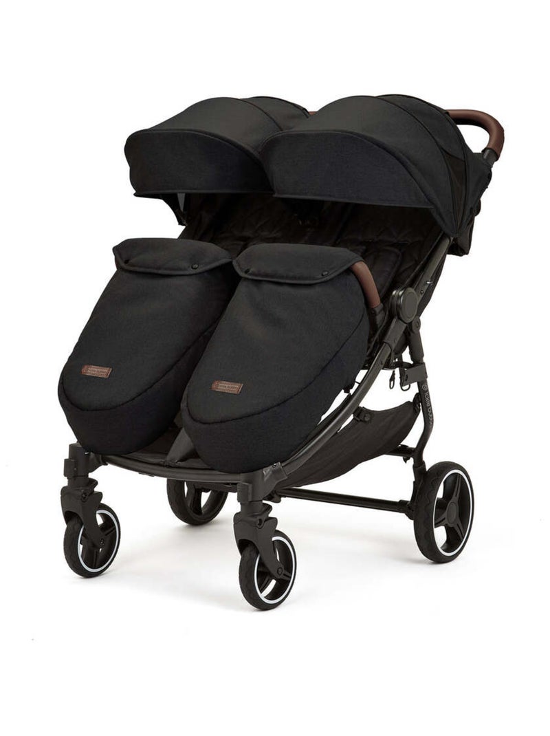 Ickle Bubba Venus Prime – Poussette double légère avec cocon, chauffe-pieds et pluie (Noir) Noir - Kiabi