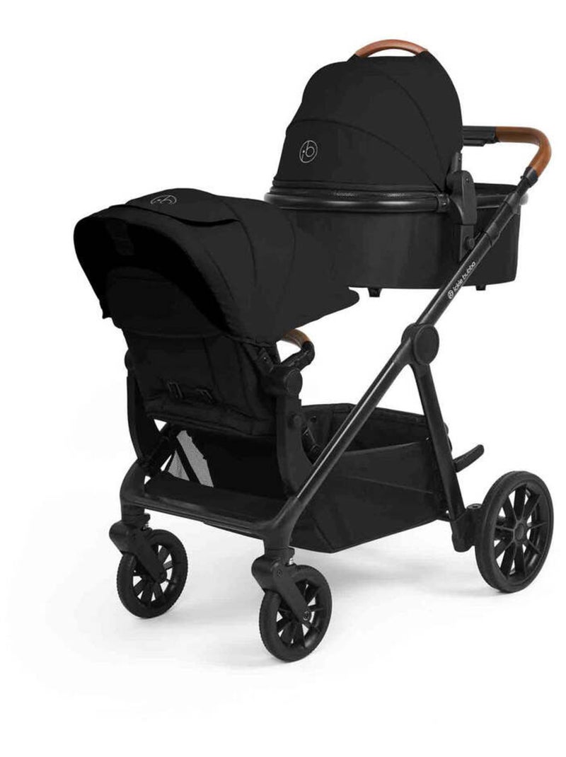 Ickle Bubba Virgo Twin 11 pcs – Poussette tandem dès naissance avec nacelle et accessoires (Noir) Noir - Kiabi