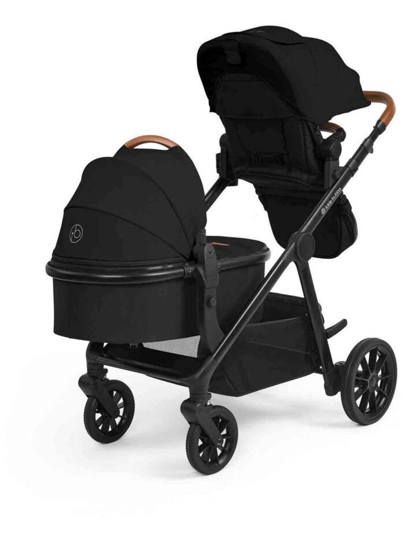 Ickle Bubba Virgo Twin 11 pcs – Poussette tandem dès naissance avec nacelle et accessoires (Noir) Noir - Kiabi