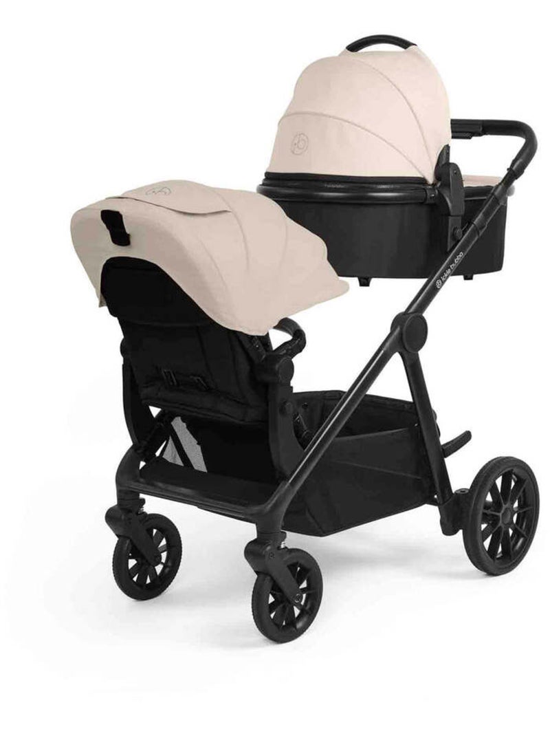 Ickle Bubba Virgo Twin 11 pcs – Poussette tandem dès naissance avec nacelle et accessoires (Pierre) Beige - Kiabi