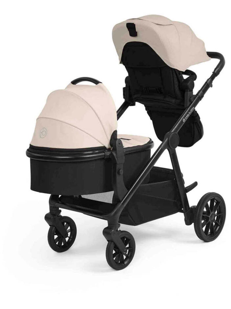 Ickle Bubba Virgo Twin 11 pcs – Poussette tandem dès naissance avec nacelle et accessoires (Pierre) Beige - Kiabi