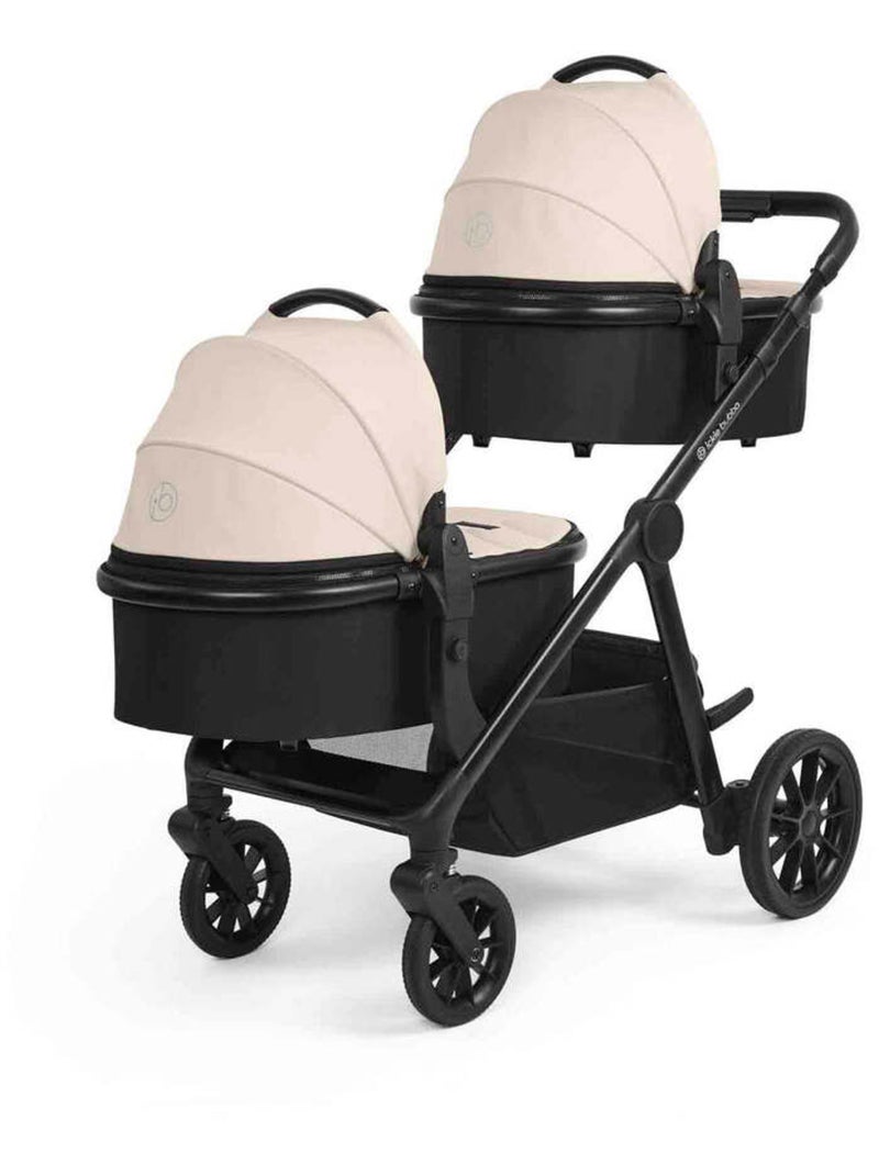 Ickle Bubba Virgo Twin 12 pcs – Poussette tandem dès naissance avec nacelles (Pierre) Beige - Kiabi