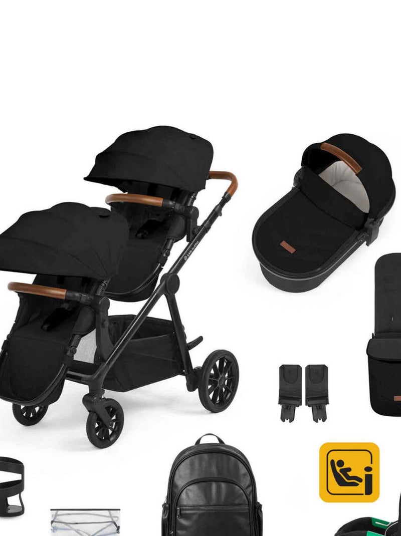 Ickle Bubba Virgo Twin 14 pcs – Poussette tandem, siège i-Size Cirrus, ISOFIX, nacelle (Noir) Noir - Kiabi