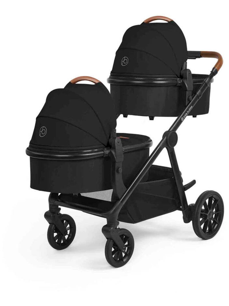 Ickle Bubba Virgo Twin 18 pcs – Poussette tandem avec i-Size Cirrus, ISOFIX et accessoires (Noir) Noir - Kiabi