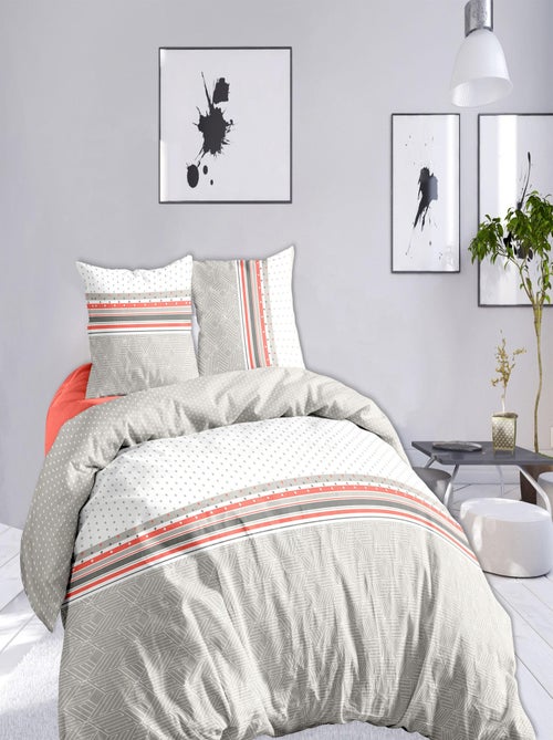 ICONE GRIS RAYURE HC 260x240 AO +2 TAIES PLACEES VP - Kiabi