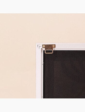 Image encadrée colorée avec fleurs brodées 45x60cm