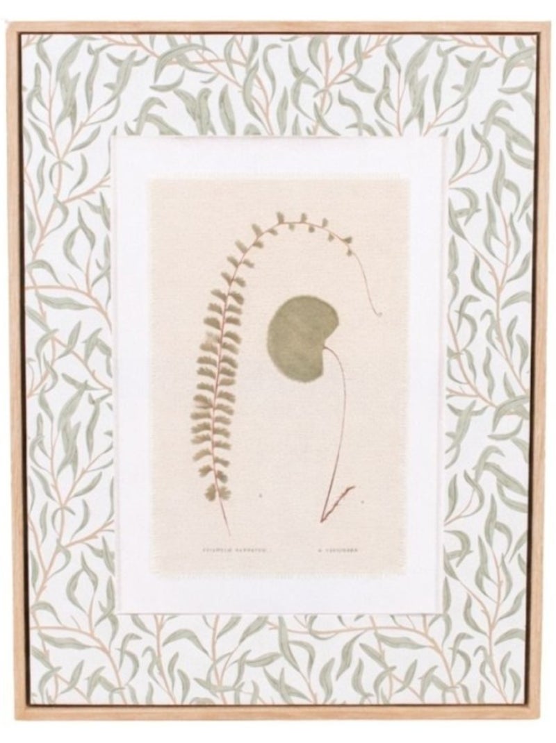 Image encadrée, toile de lin imprimée vert 45x60cm Vert - Kiabi