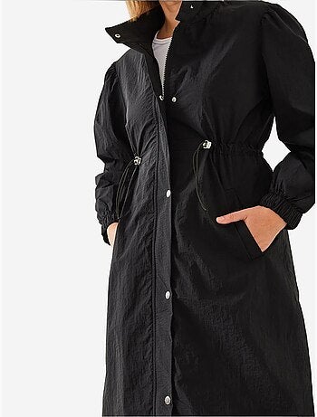 Imperméable long à taille élastique bianco lucci