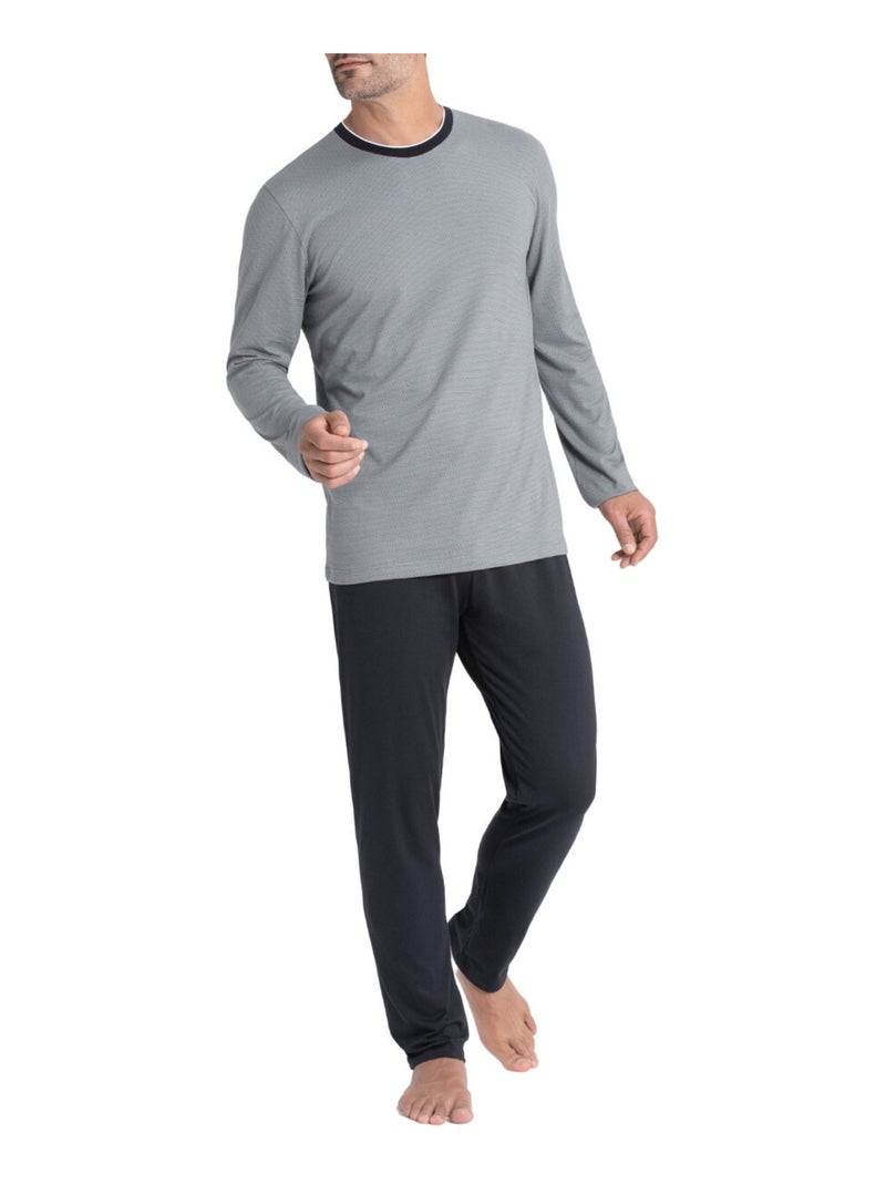Impetus - Ensemble pyjama long en coton à pois Coco Gris - Kiabi