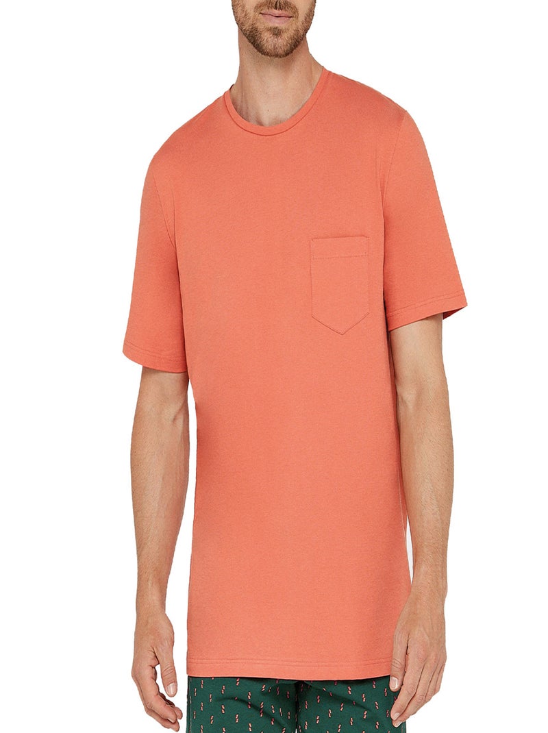 Impetus - Haut de pyjama manches courtes en coton Paofai Orange - Kiabi