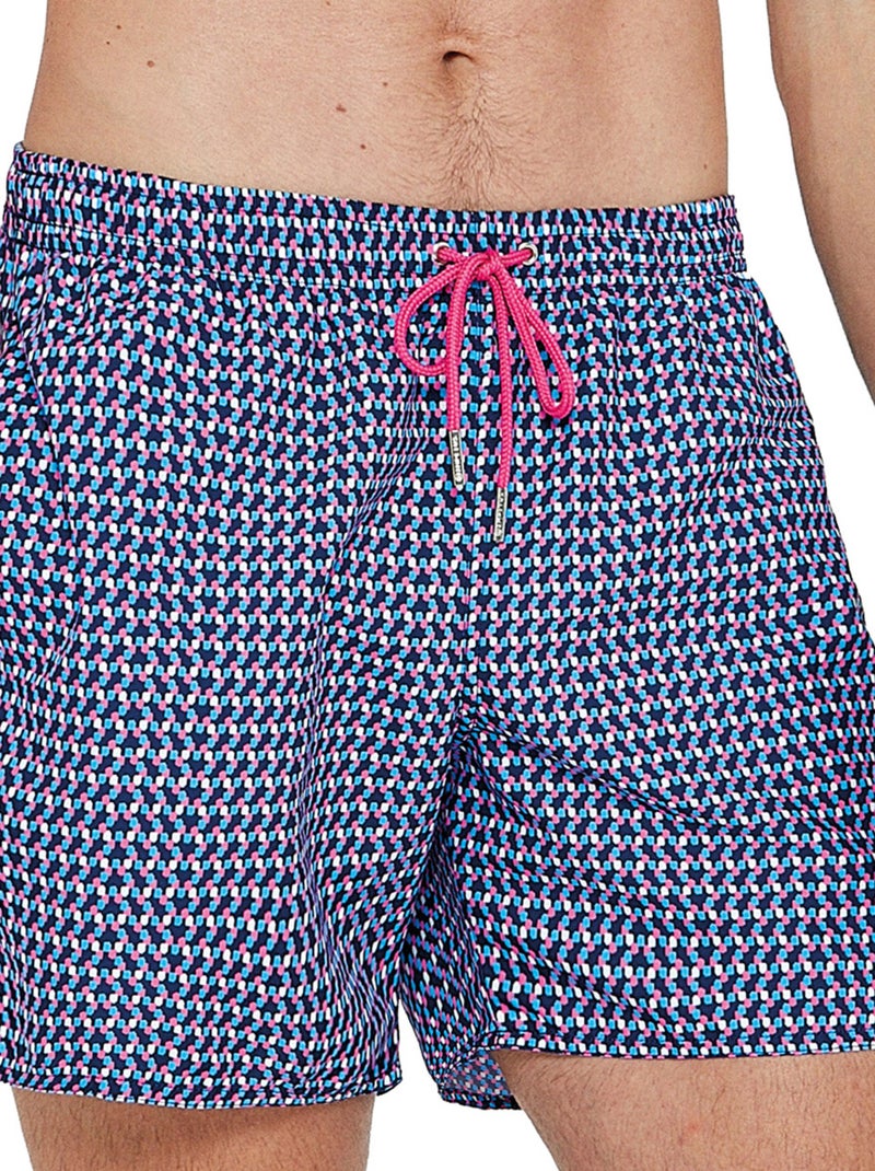 Impetus Beachwear - Maillot de bain short imprimé moderne Beausoleil Bleu - Kiabi