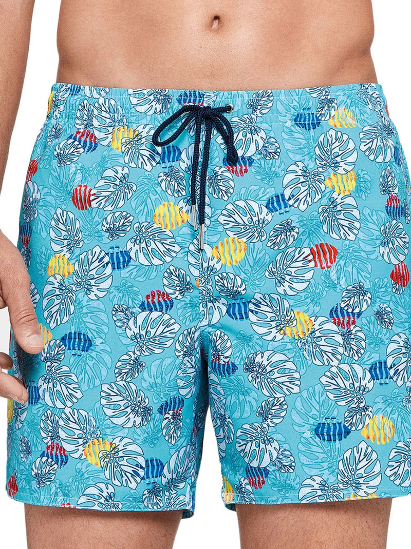 Impetus Beachwear - Maillot de bain short imprimé tropical Itajai Bleu - Kiabi