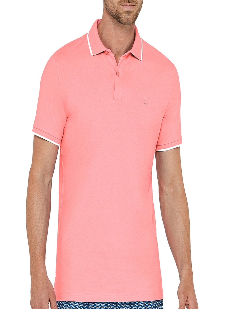 Impetus Beachwear - Polo en coton manches courtes Rose - Kiabi