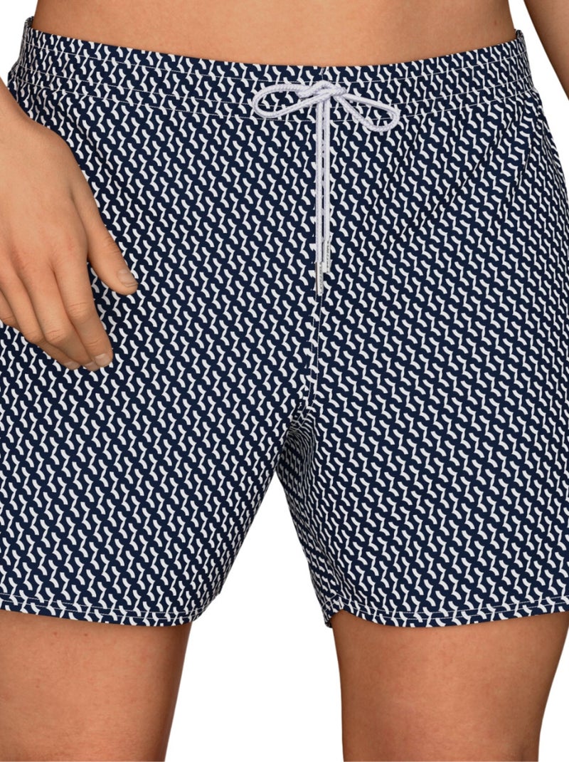 Impetus Beachwear - Short de bain à micro motif graphique  Nassau Bleu - Kiabi