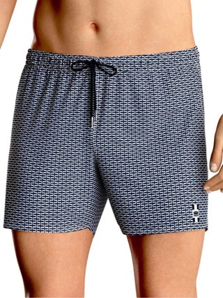 Impetus Beachwear - Short de plage bleu avec ceinture élastique + cordon de serrage
