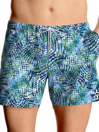 Impetus Beachwear - Short d'été bleu ceinture élastiquée avec cordon de serrage