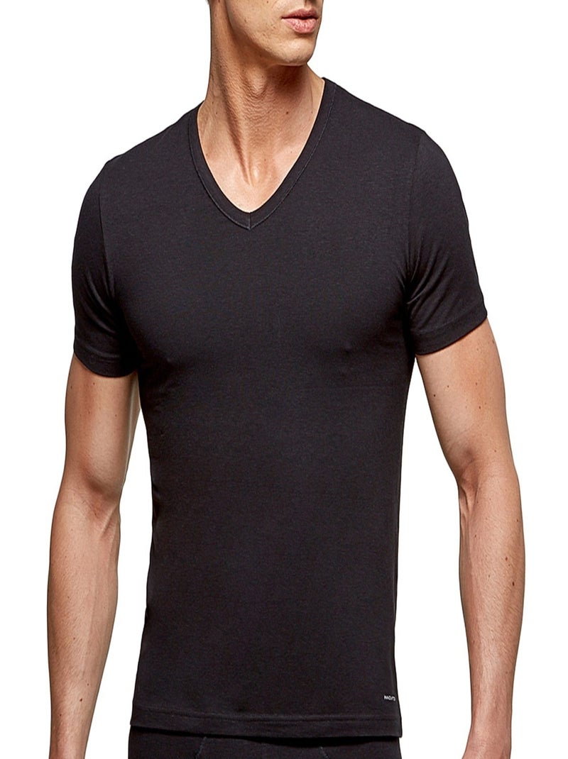 Impetus Innovation - T-shirt col V tricot de peau innovation régulateur de température Noir - Kiabi