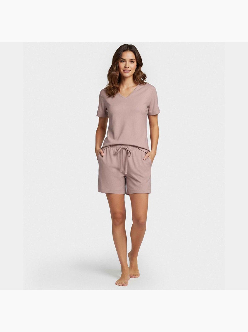 Impetus | Pyjama femme Lyocell manches courtes confortable respirant Vieux rose - Kiabi
