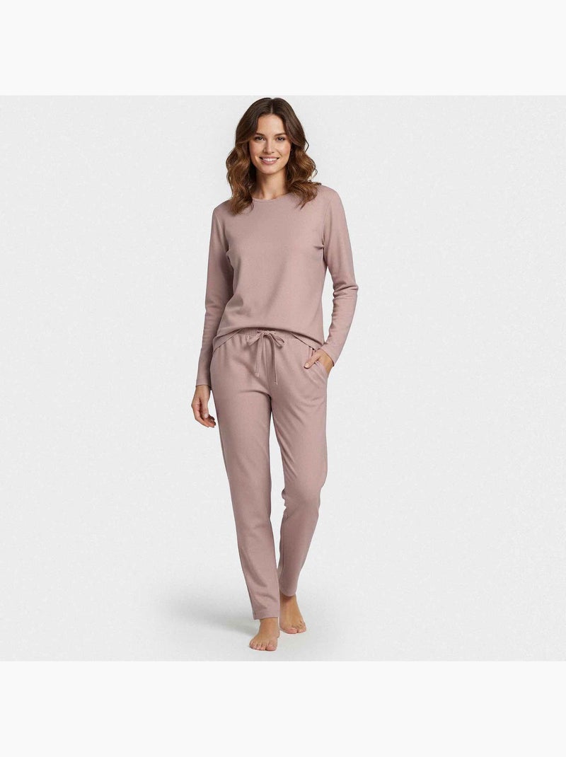 Impetus | Pyjama femme manches longues Lyocell confortable respirant Vieux rose - Kiabi