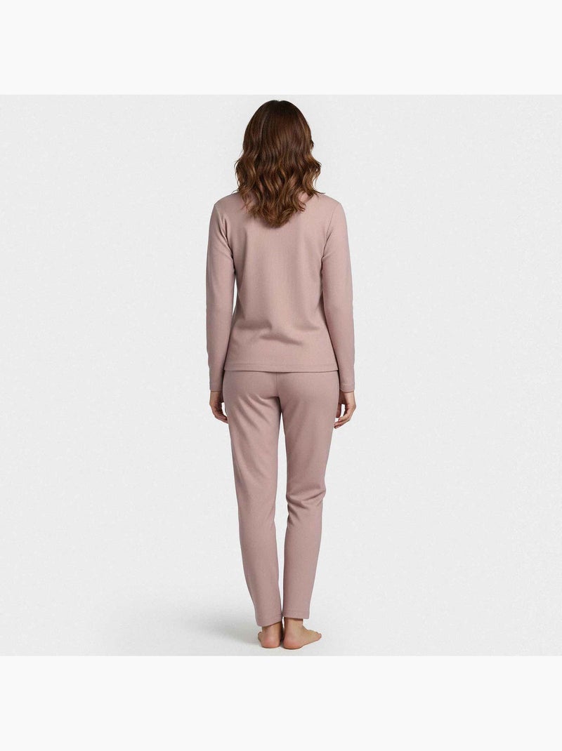 Impetus | Pyjama femme manches longues Lyocell confortable respirant Vieux rose - Kiabi