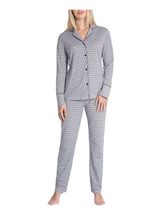 Impetus Woman - Pyjama chemise à motif de nid d'abeille en coton et modal Misaki