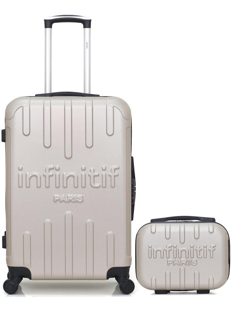 INFINITIF  -  Lot de 2  -  Valise weekend et vanity LORCA Beige - Kiabi