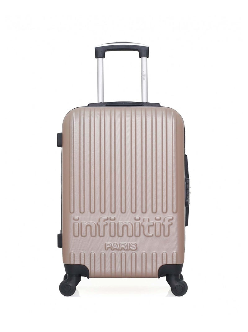 INFINITIF - Valise Cabine ROMNY 55 cm 4 Roues Rose clair - Kiabi