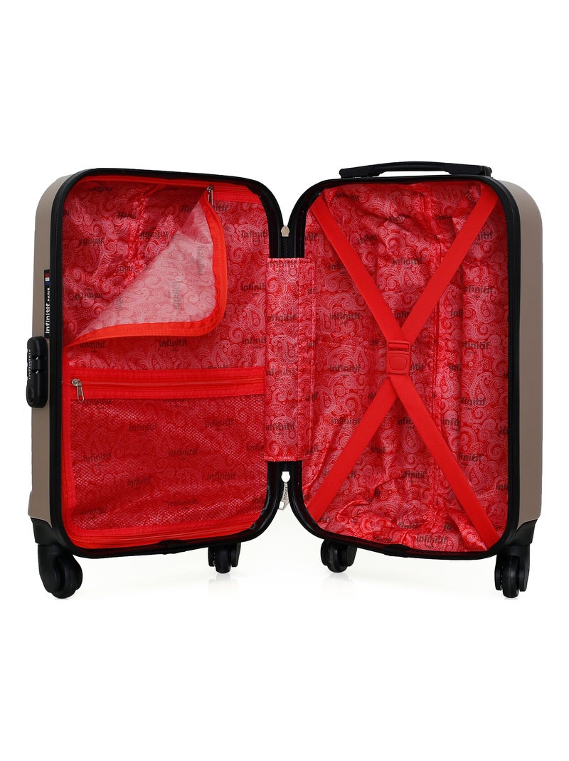 INFINITIF - Valise Cabine XS LOUBNY-E 50 cm 4 Roues Beige - Kiabi